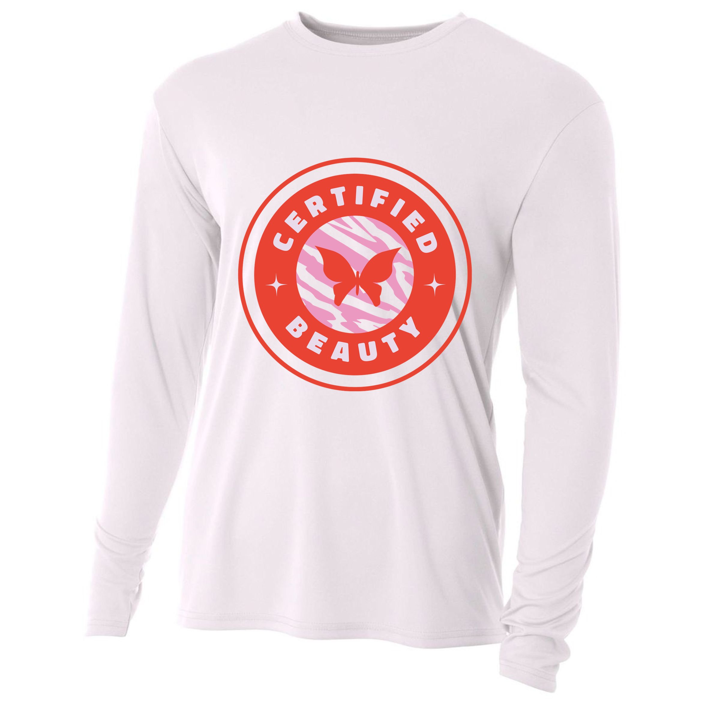 Certified Beauty Butterfly Cute Gift Cooling Performance Long Sleeve Crew