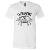 Chesapeake Bay Blue Crab Virginia Maryland V-Neck T-Shirt