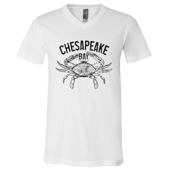 Chesapeake Bay Blue Crab Virginia Maryland V-Neck T-Shirt