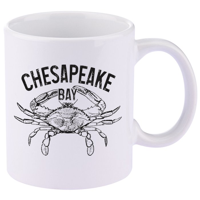 Chesapeake Bay Blue Crab Virginia Maryland 11oz C Handle Ceramic Mug