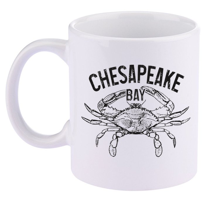 Chesapeake Bay Blue Crab Virginia Maryland 11oz C Handle Ceramic Mug