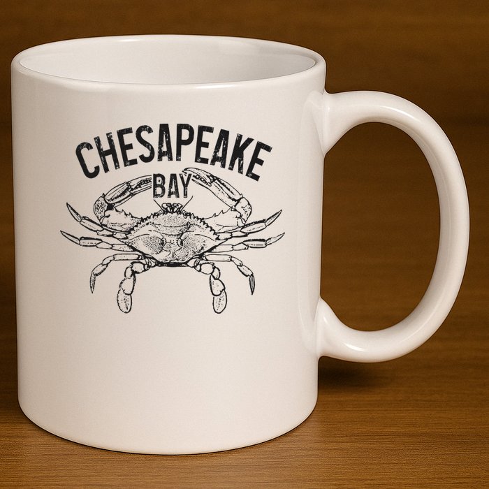Chesapeake Bay Blue Crab Virginia Maryland 11oz C Handle Ceramic Mug