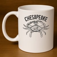 Chesapeake Bay Blue Crab Virginia Maryland 11oz C Handle Ceramic Mug
