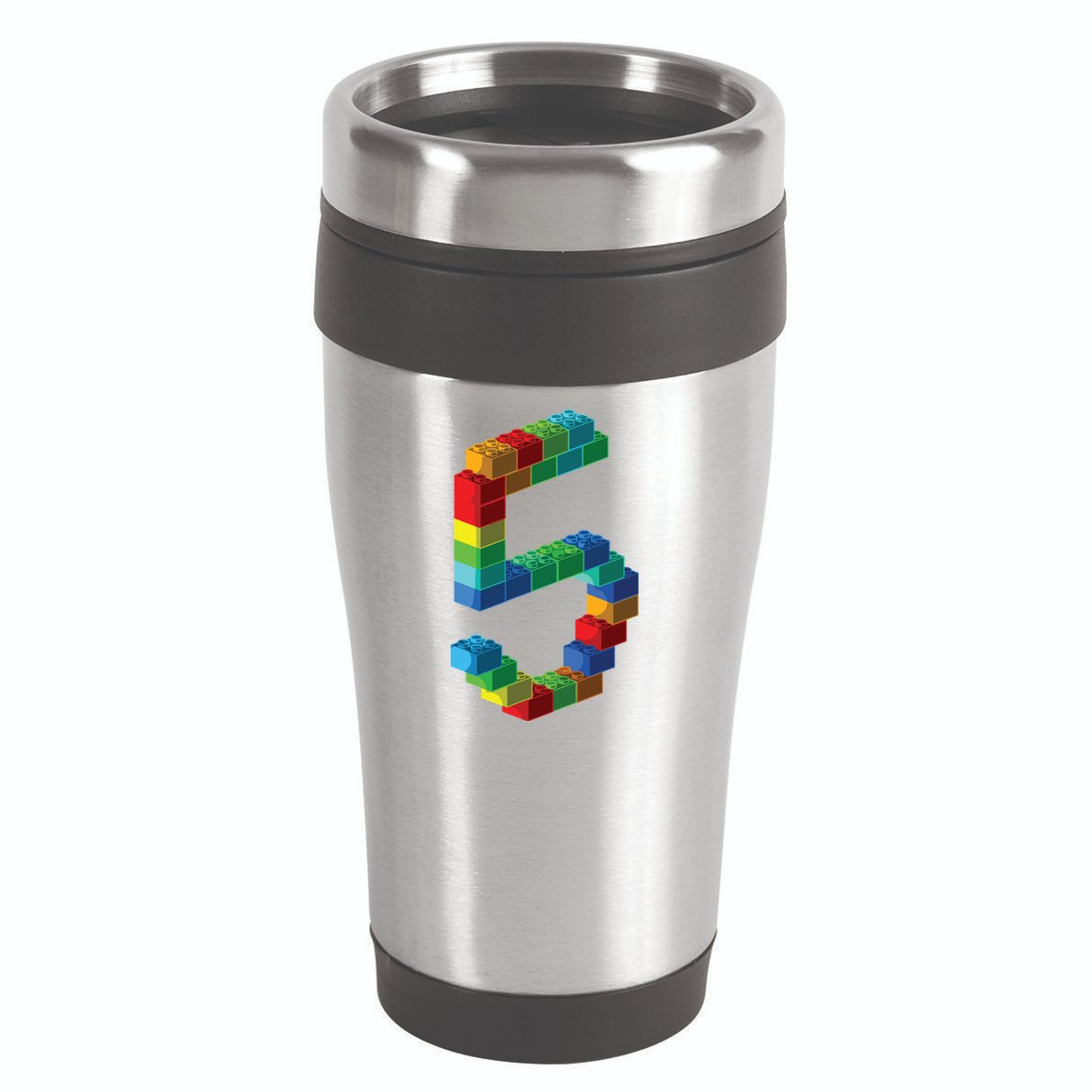 Cute Block Building 5th Birthday Gift 5 Years Old Boy Girl 16oz Travel Tumbler