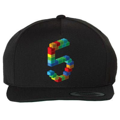 Cute Block Building 5th Birthday Gift 5 Years Old Boy Girl Wool Snapback Cap