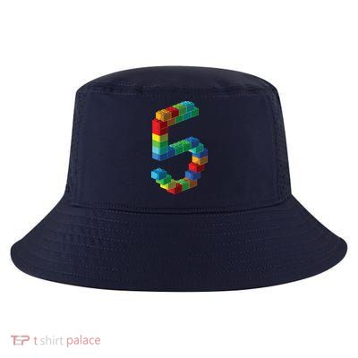 Cute Block Building 5th Birthday Gift 5 Years Old Boy Girl Cool Comfort Performance Bucket Hat