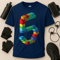 Cute Block Building 5th Birthday Gift 5 Years Old Boy Girl Cooling Performance Crew T-Shirt