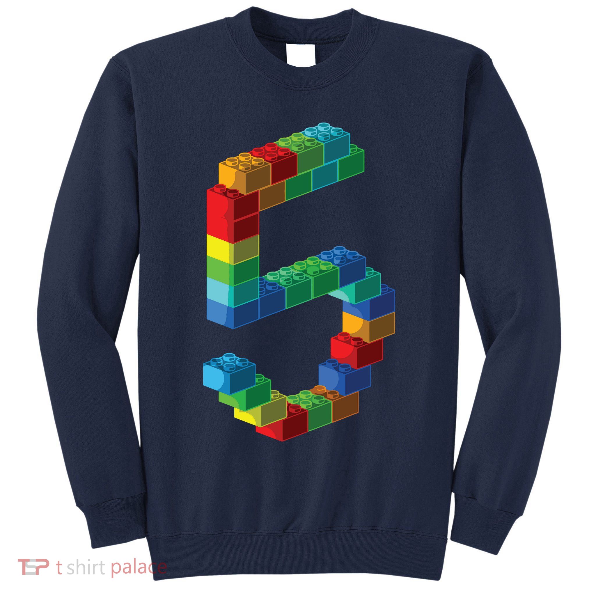 Cute Block Building 5th Birthday Gift 5 Years Old Boy Girl Tall Sweatshirt