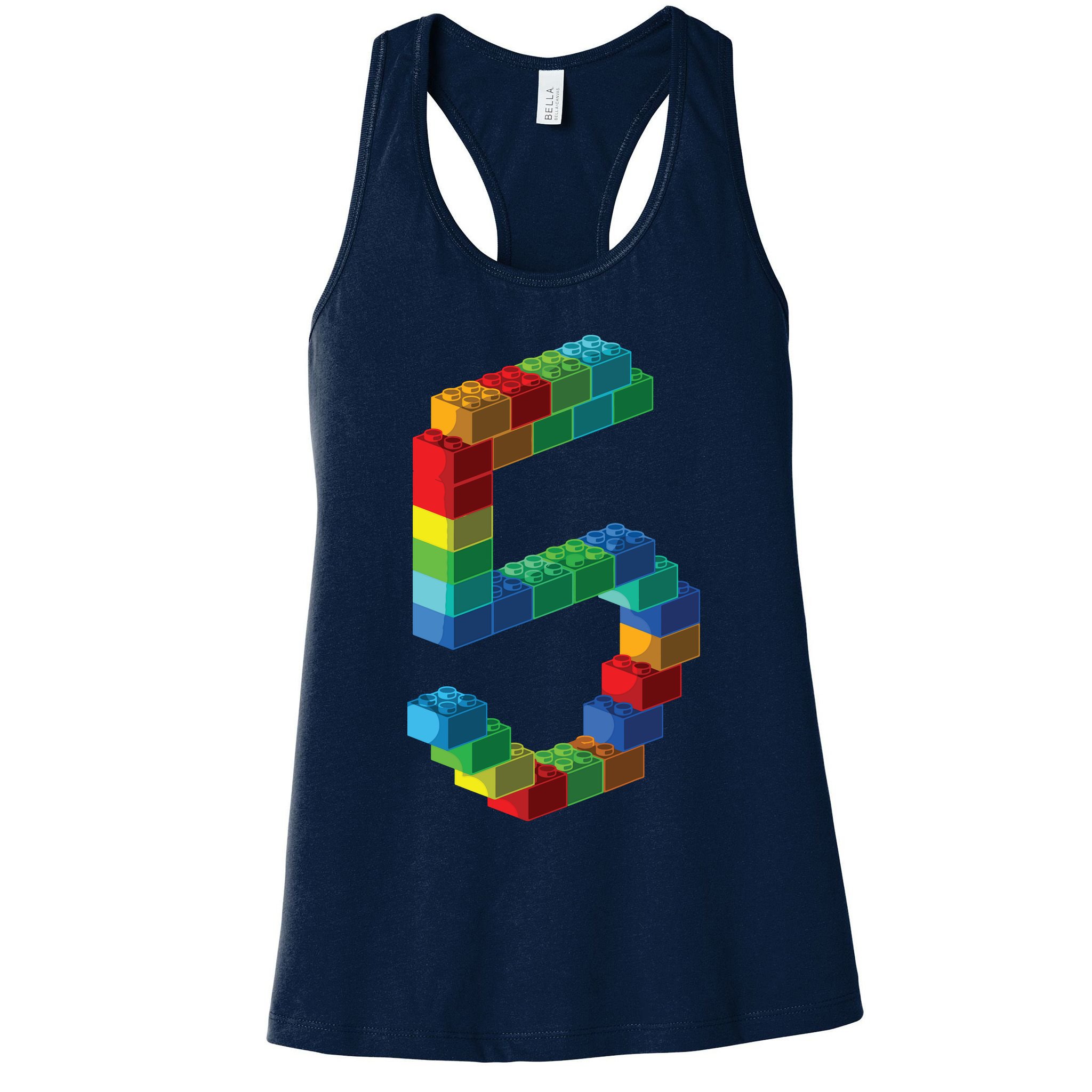 Cute Block Building 5th Birthday Gift 5 Years Old Boy Girl Womens Tank Top