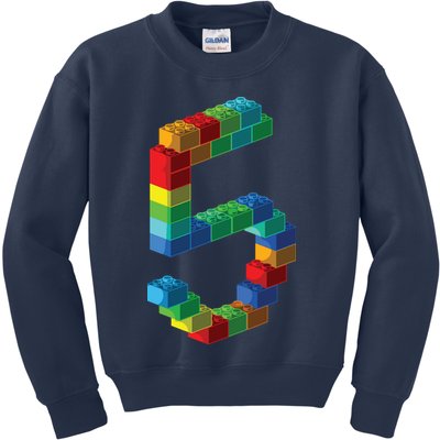 Cute Block Building 5th Birthday Gift 5 Years Old Boy Girl Kids Sweatshirt