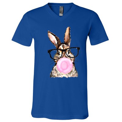 Cute Bubblegum Bunny Gift V-Neck T-Shirt