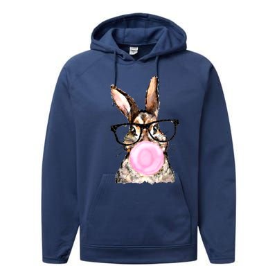 Cute Bubblegum Bunny Gift Performance Fleece Hoodie