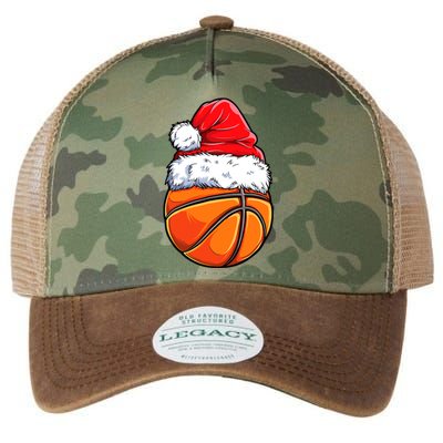 Christmas Basketball Ball Santa Hat Funny Sport Xmas Legacy Tie Dye Trucker Hat