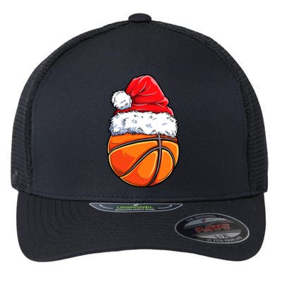 Christmas Basketball Ball Santa Hat Funny Sport Xmas Flexfit Unipanel Trucker Cap