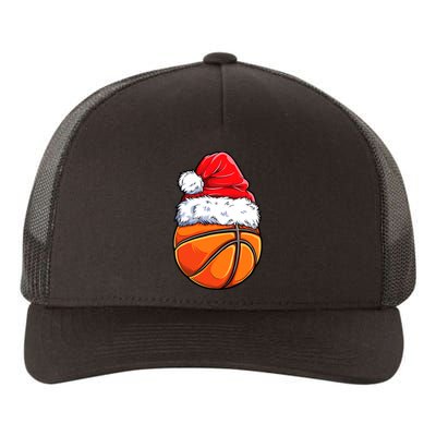 Christmas Basketball Ball Santa Hat Funny Sport Xmas Yupoong Adult 5-Panel Trucker Hat