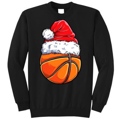 Christmas Basketball Ball Santa Hat Funny Sport Xmas Sweatshirt