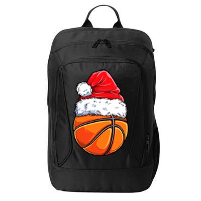 Christmas Basketball Ball Santa Hat Funny Sport Xmas City Backpack