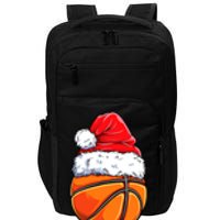 Christmas Basketball Ball Santa Hat Funny Sport Xmas Impact Tech Backpack