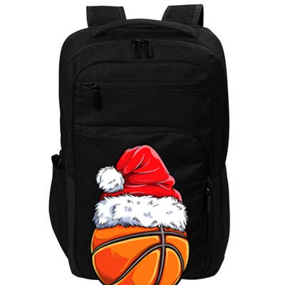 Christmas Basketball Ball Santa Hat Funny Sport Xmas Impact Tech Backpack