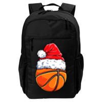 Christmas Basketball Ball Santa Hat Funny Sport Xmas Daily Commute Backpack