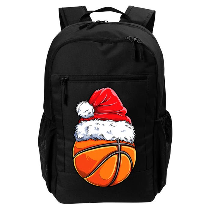 Christmas Basketball Ball Santa Hat Funny Sport Xmas Daily Commute Backpack