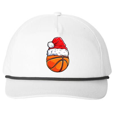 Christmas Basketball Ball Santa Hat Funny Sport Xmas Snapback Five-Panel Rope Hat