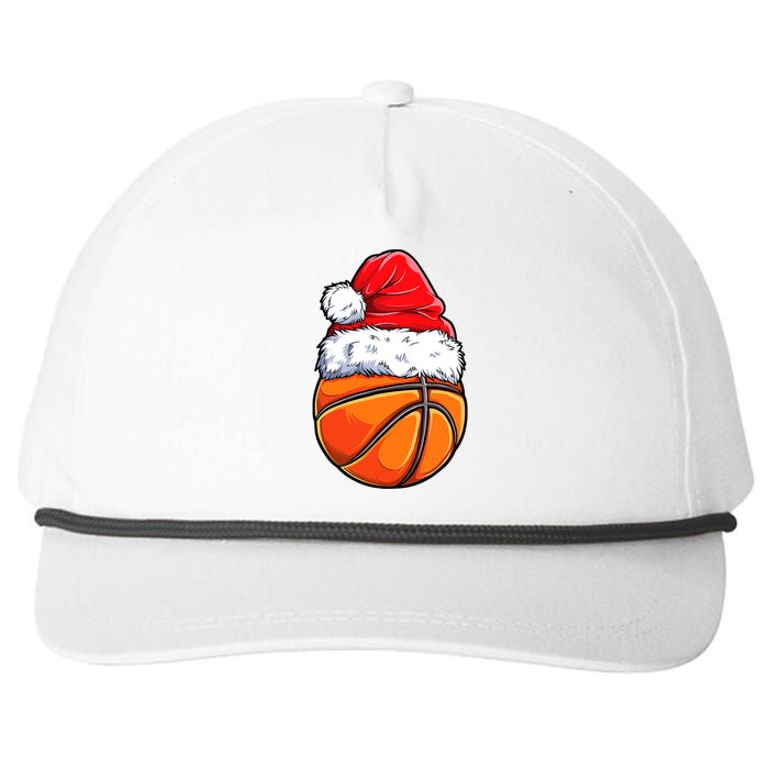 Christmas Basketball Ball Santa Hat Funny Sport Xmas Snapback Five-Panel Rope Hat