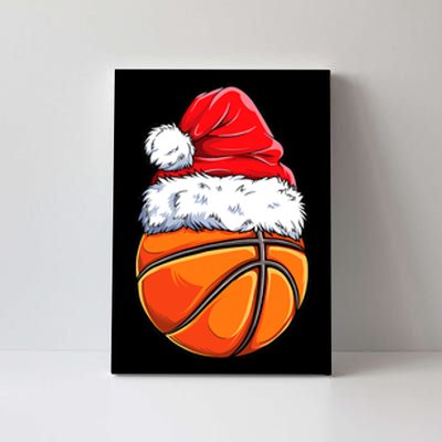 Christmas Basketball Ball Santa Hat Funny Sport Xmas Canvas