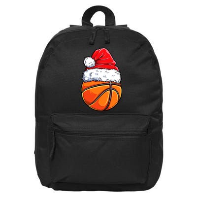 Christmas Basketball Ball Santa Hat Funny Sport Xmas 16 in Basic Backpack