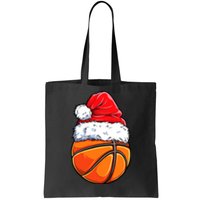 Christmas Basketball Ball Santa Hat Funny Sport Xmas Tote Bag