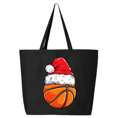 Christmas Basketball Ball Santa Hat Funny Sport Xmas 25L Jumbo Tote