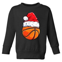 Christmas Basketball Ball Santa Hat Funny Sport Xmas Toddler Sweatshirt