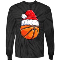 Christmas Basketball Ball Santa Hat Funny Sport Xmas Tie-Dye Long Sleeve Shirt