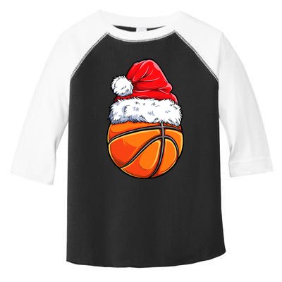 Christmas Basketball Ball Santa Hat Funny Sport Xmas Toddler Fine Jersey T-Shirt