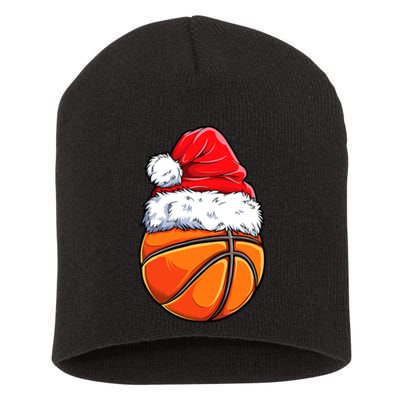 Christmas Basketball Ball Santa Hat Funny Sport Xmas Short Acrylic Beanie