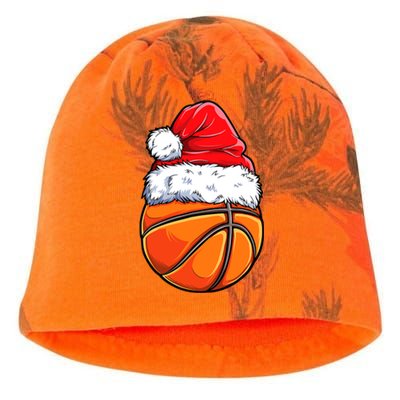 Christmas Basketball Ball Santa Hat Funny Sport Xmas Kati - Camo Knit Beanie