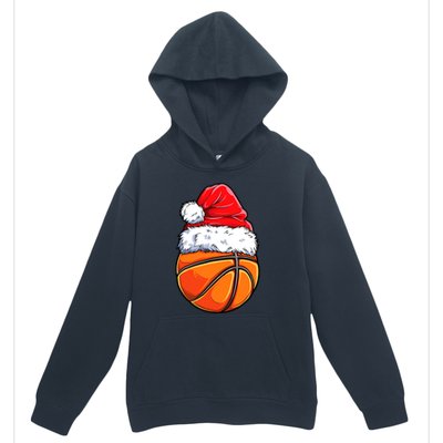 Christmas Basketball Ball Santa Hat Funny Sport Xmas Urban Pullover Hoodie