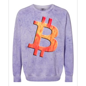 Cryptocurrency Blockchain Btc Orange Sunset Retro Bitcoin Colorblast Crewneck Sweatshirt