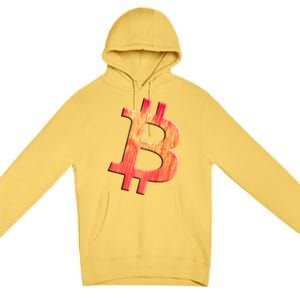 Cryptocurrency Blockchain Btc Orange Sunset Retro Bitcoin Premium Pullover Hoodie