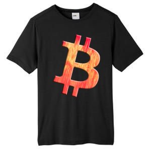 Cryptocurrency Blockchain Btc Orange Sunset Retro Bitcoin Tall Fusion ChromaSoft Performance T-Shirt