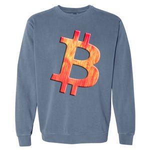 Cryptocurrency Blockchain Btc Orange Sunset Retro Bitcoin Garment-Dyed Sweatshirt