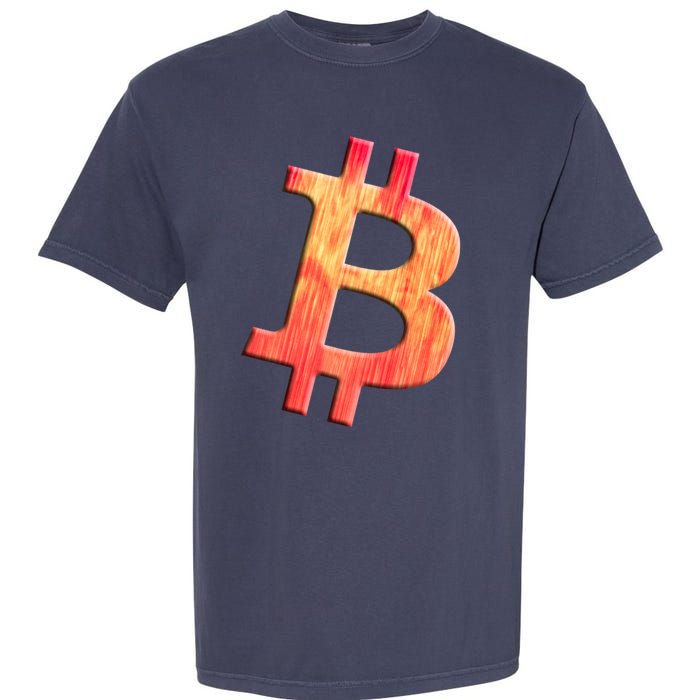 Cryptocurrency Blockchain Btc Orange Sunset Retro Bitcoin Garment-Dyed Heavyweight T-Shirt