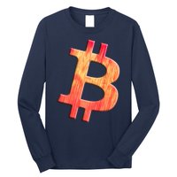 Cryptocurrency Blockchain Btc Orange Sunset Retro Bitcoin Long Sleeve Shirt