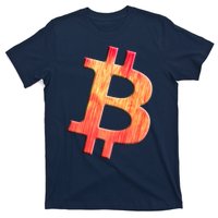 Cryptocurrency Blockchain Btc Orange Sunset Retro Bitcoin T-Shirt