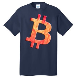 Cryptocurrency Blockchain Btc Orange Sunset Retro Bitcoin Tall T-Shirt