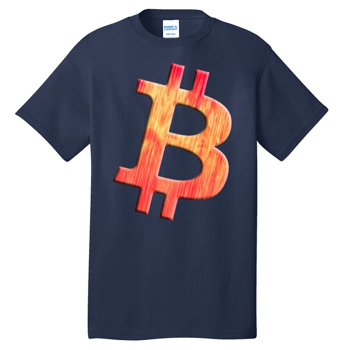 Cryptocurrency Blockchain Btc Orange Sunset Retro Bitcoin Tall T-Shirt