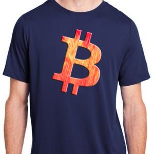 Cryptocurrency Blockchain Btc Orange Sunset Retro Bitcoin Adult ChromaSoft Performance T-Shirt