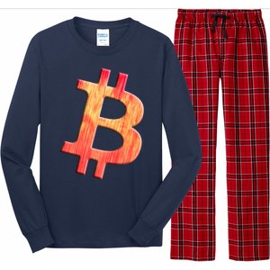 Cryptocurrency Blockchain Btc Orange Sunset Retro Bitcoin Long Sleeve Pajama Set