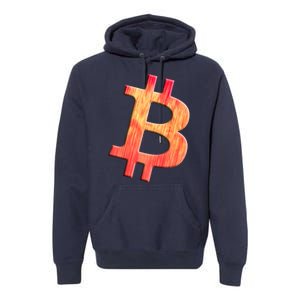 Cryptocurrency Blockchain Btc Orange Sunset Retro Bitcoin Premium Hoodie