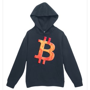 Cryptocurrency Blockchain Btc Orange Sunset Retro Bitcoin Urban Pullover Hoodie